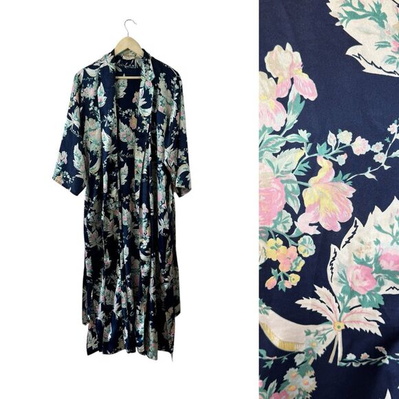 Vintage Victoria's Secret Gold Label Medium Large Satin Robe Tie Waist Womens - Picture 1 of 12